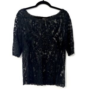 Laundry By Shelli Segal Black Lace Blouse